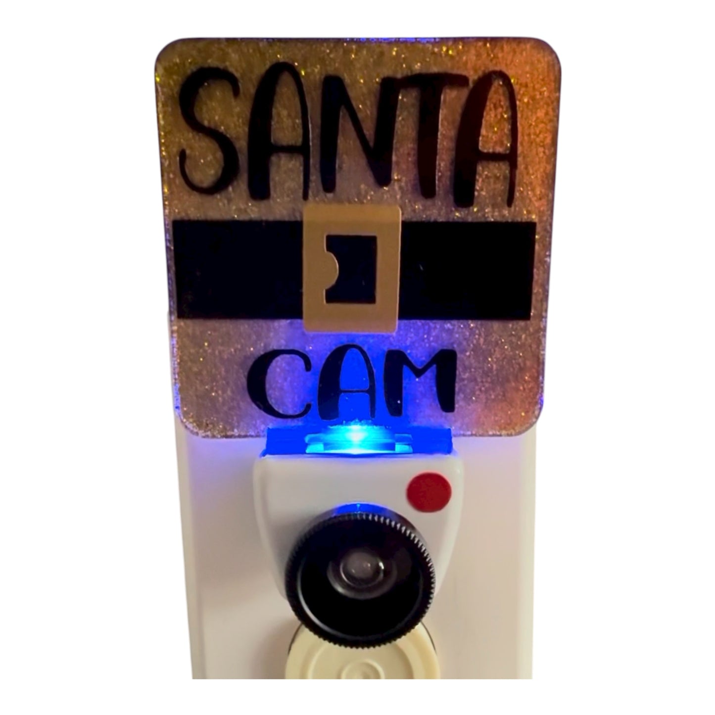 Santa Cam Night Light, Glittery Camera Shape, Soft Glow